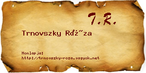 Trnovszky Róza névjegykártya